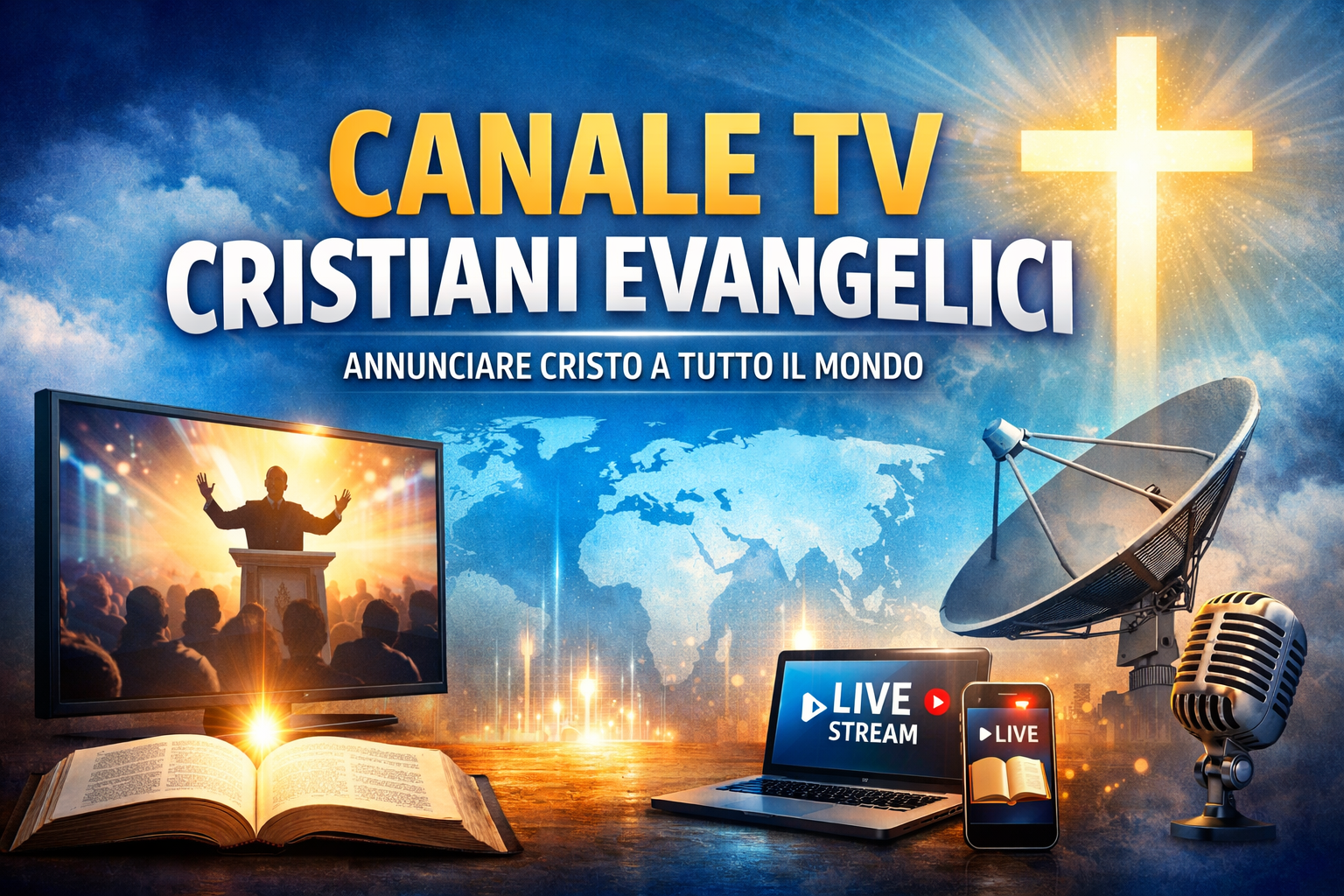 Canali TV cristiani evangelici che annunciano il Vangelo di Gesù Cristo attraverso la televisione e lo streaming